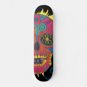 Tag des Toten Zuckerschädels Comic Tattoo Design Skateboard