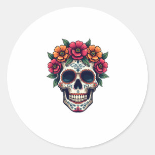 Tag des Toten Zuckerschädels � Dia de los Muertos Runder Aufkleber