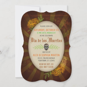 Tag des Toten Zuckerschädels   Halloween Einladung