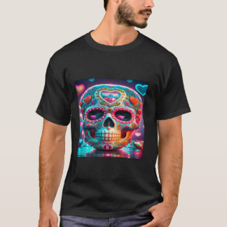 Tag des toten Zuckerschädels Halloween Valentine H T-Shirt