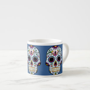 Tag des Toten Zuckerskulls Blau Espressotasse