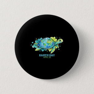 Tag des Wassermalschildkröten Globus Schale retten Button