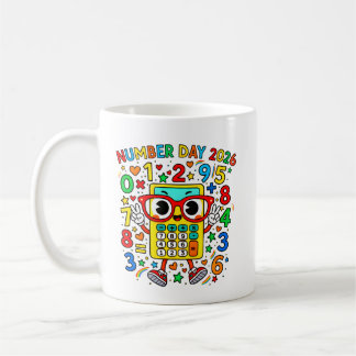 Tag des Zahlen 2026 Eule Rechner Mathe-Design Kaffeetasse