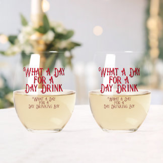 TAG DRINK - FÜR IHN! von Jeff Willis Art Weinglas Ohne Stiel