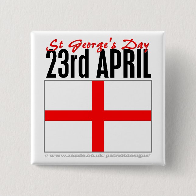 Tag Englands, St George Button (Vorderseite)