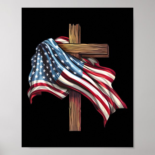 Tag Flag Cross Print Poster (Vorne)