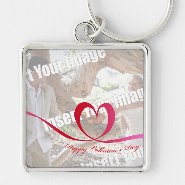 Tag Fotoder glückliche Valentines Schlüsselanhänger (Vorne)