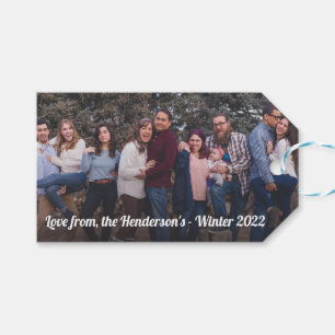 Tag für benutzerdefinierte Fotos und Werbeaussage Geschenkanhänger