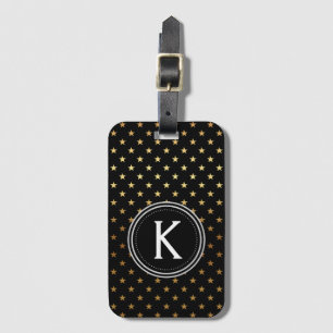 Tag für das Gold Foil Monogramm und die Stars Gepä Gepäckanhänger
