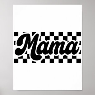 Tag für Mama Retro Vintage Damen Kariert Mama Poster