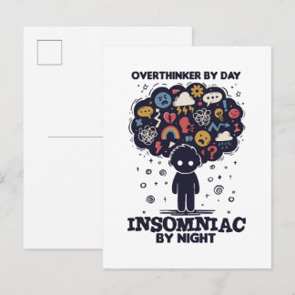Tag für Tag überdenkend, nachts Insomniac Einladungspostkarte