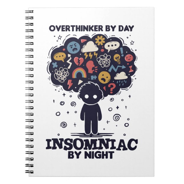 Tag für Tag überdenkend, nachts Insomniac Notizblock (Vorderseite)