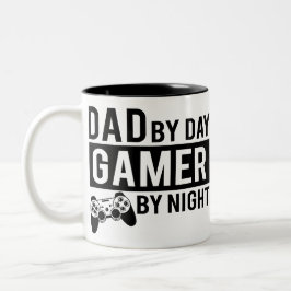 Tag Gamer bei Nacht Väter Papa Geschenk Zweifarbige Tasse