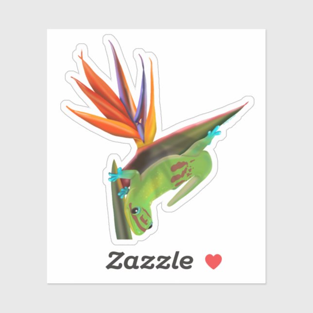 Tag Gecko am Bird of Paradise Aufkleber (Blatt)