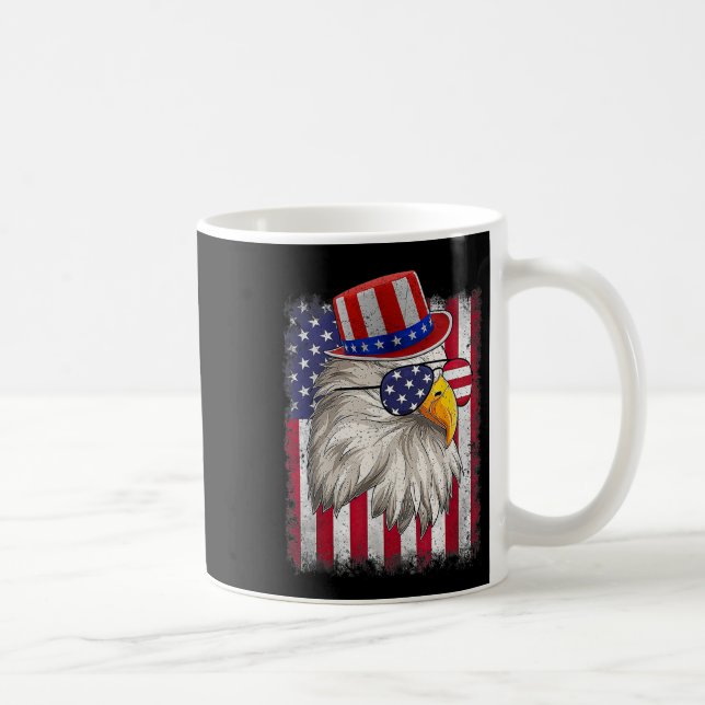 Tag Glück 4. Juli Design Vintage Flagge Kaffeetasse (Rechts)