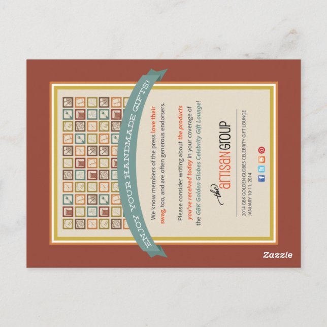 TAG Golden Globes Pressepostkarte Postkarte (Rückseite)