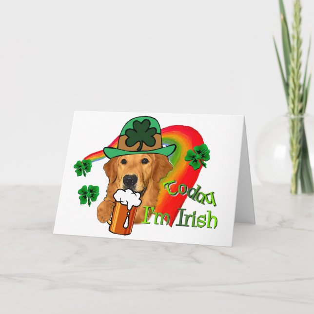 Tag golden retriever-St. Patricks Karte (Vorderseite)