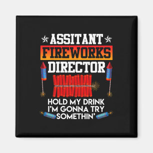 Tag Istant Fireworks Director Usa Party Fan Magnet