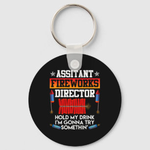 Tag Istant Fireworks Director Usa Party Fan Schlüsselanhänger