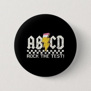 Tag Lehrer Test Retro Abcd Rock Test Day Schoo Button