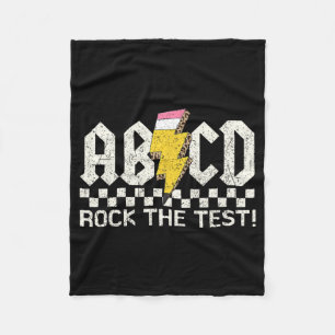 Tag Lehrer Test Retro Abcd Rock Test Day Schoo Fleecedecke