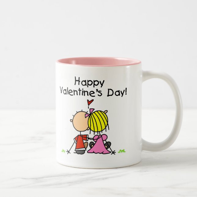 Tag Liebeam glücklichen Valentines Zweifarbige Tasse (Rechts)