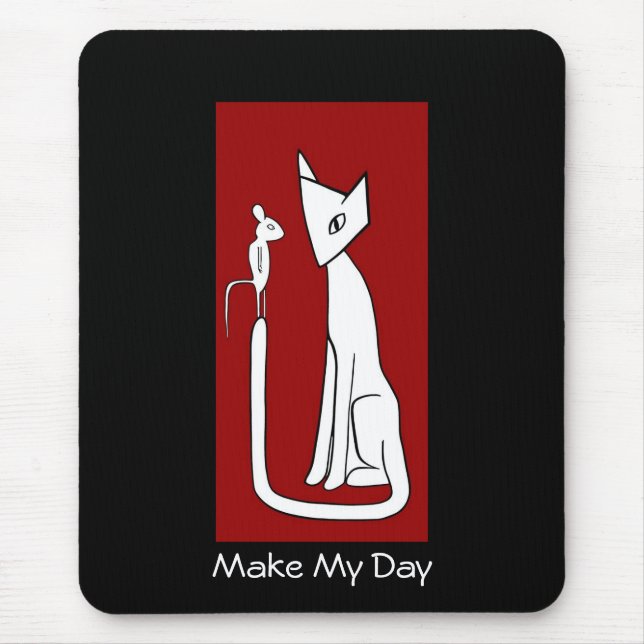 Tag machen - Katze und Maus Mousepad (Vorne)