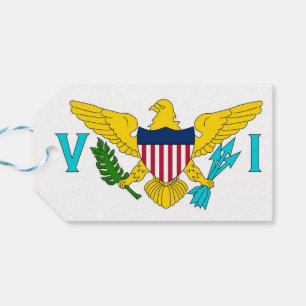 Tag mit der Fahne der Jungfrau, USA Geschenkanhänger