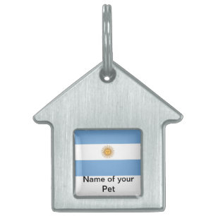 Tag mit der Flagge Argentiniens Tiermarke