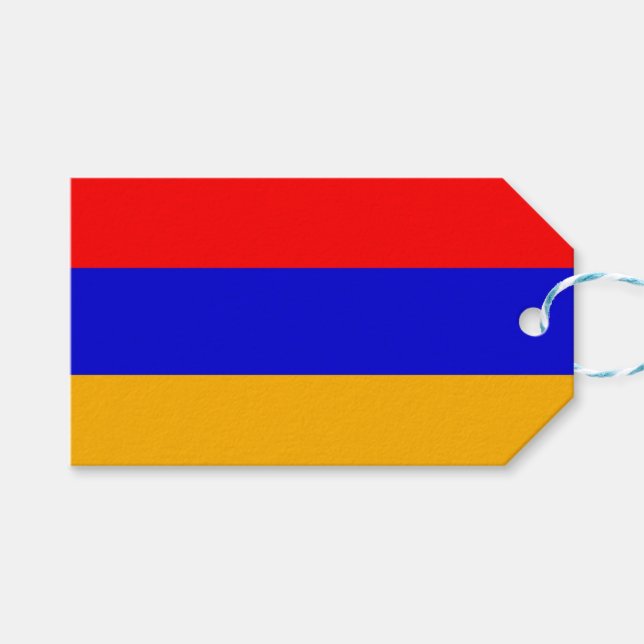 Tag mit der Flagge Armeniens Geschenkanhänger (Vorderseite (Horizontal))