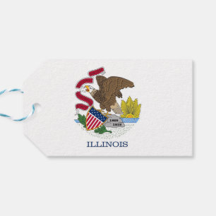 Tag mit der Flagge des Illinois-Staat, USA Geschenkanhänger