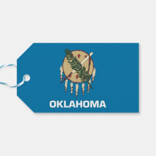 Tag mit der Flagge des Oklahoma-Staat, USA Geschenkanhänger