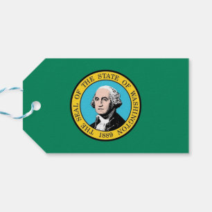 Tag mit der Flagge des Washingtoner Staat, USA Geschenkanhänger