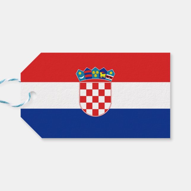 Tag mit der Flagge Kroatiens Geschenkanhänger (Rückseite Horizontal)