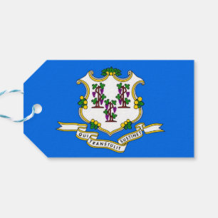 Tag mit der Flagge von Connecticut, USA Geschenkanhänger