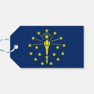 Tag mit der Flagge von Indiana Staat, USA Geschenkanhänger