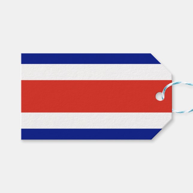 Tag mit Flagge Costa Rica Geschenkanhänger (Vorderseite (Horizontal))