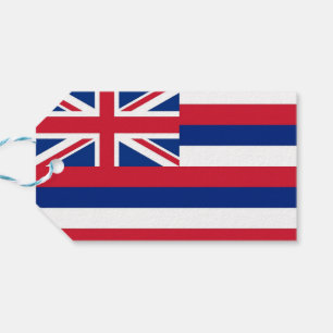 Tag mit Flagge des Hawaii-Staat, USA Geschenkanhänger