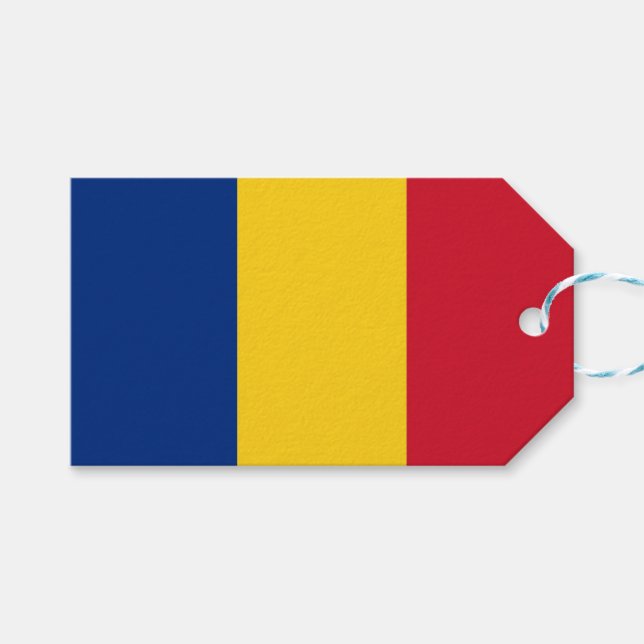 Tag mit Flagge Rumäniens Geschenkanhänger (Vorderseite (Horizontal))