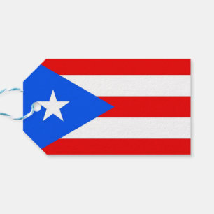 Tag mit Flagge von Puerto Rico, USA Geschenkanhänger