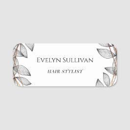 Tag mit geometrischen Foliage-Rahmen Namensschild