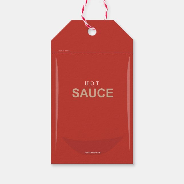 Tag mit individualisiertem Red Hot Sauce Packet Geschenkanhänger (Vorderseite)