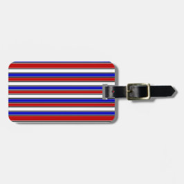 Tag mit rotem, weißem und blauem Gepäck Gepäckanhänger