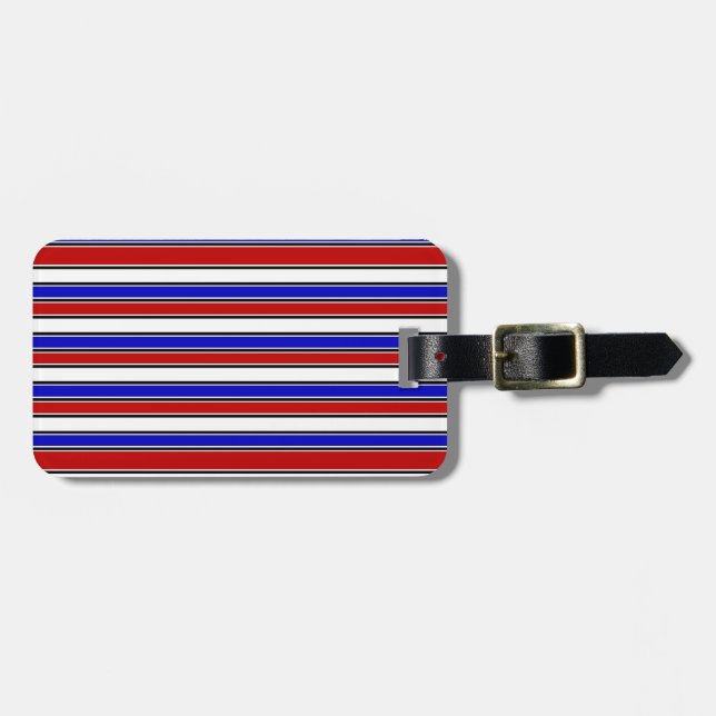 Tag mit rotem, weißem und blauem Gepäck Gepäckanhänger (Vorderseite horizontal)