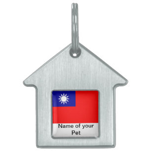 Tag mit taiwanischer Flagge Tiermarke