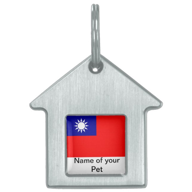 Tag mit taiwanischer Flagge Tiermarke (Vorderseite)