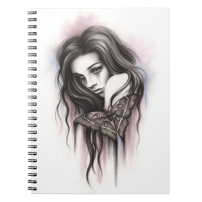 Tag-Motten-Mädchen-Notizbuch Notizblock (Vorderseite)