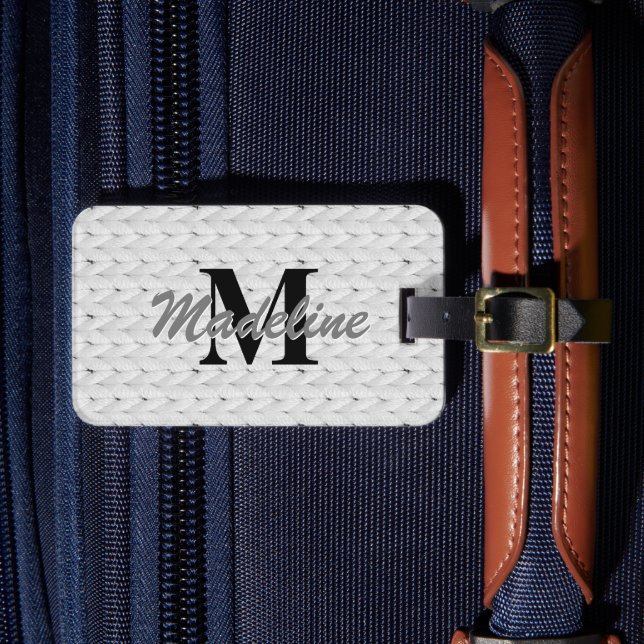 Tag + Name, Monogramm Gepäckanhänger (Vorderseite Insitu 4)