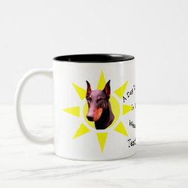 Tag ohne Dobermann Niedlich Doberman Personalisier Zweifarbige Tasse
