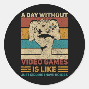 Tag ohne Video Game Teen Boy Gaming Apparel Fun Runder Aufkleber